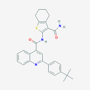 2-(4-tert-butylphenyl)-N-(3-carbamoyl-4,5,6,7-tetrahydro-1-benzothiophen-2-yl)quinoline-4-carboxamide