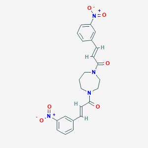 molecular formula C23H22N4O6 B443819 1,4-Bis(3-{3-nitrophenyl}acryloyl)-1,4-diazepane 