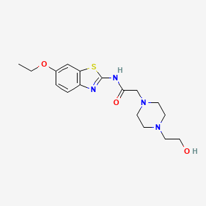 molecular formula C17H24N4O3S B4438211 N-(6-ethoxy-1,3-benzothiazol-2-yl)-2-[4-(2-hydroxyethyl)-1-piperazinyl]acetamide 