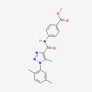 molecular formula C20H20N4O3 B4438218 methyl 4-({[1-(2,5-dimethylphenyl)-5-methyl-1H-1,2,3-triazol-4-yl]carbonyl}amino)benzoate 
