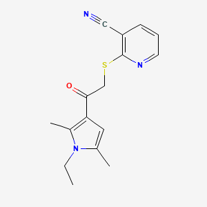 2-{[2-(1-ethyl-2,5-dimethyl-1H-pyrrol-3-yl)-2-oxoethyl]thio}nicotinonitrile