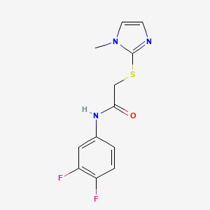 molecular formula C12H11F2N3OS B4438245 N-(3,4-difluorophenyl)-2-[(1-methyl-1H-imidazol-2-yl)thio]acetamide 