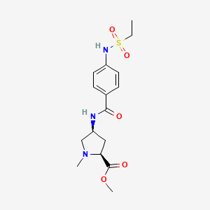 molecular formula C16H23N3O5S B4438253 methyl (2S,4S)-4-({4-[(ethylsulfonyl)amino]benzoyl}amino)-1-methylpyrrolidine-2-carboxylate 