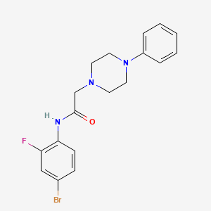 molecular formula C18H19BrFN3O B4438257 N-(4-bromo-2-fluorophenyl)-2-(4-phenyl-1-piperazinyl)acetamide 