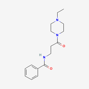 molecular formula C16H23N3O2 B4438271 N-[3-(4-ethyl-1-piperazinyl)-3-oxopropyl]benzamide 