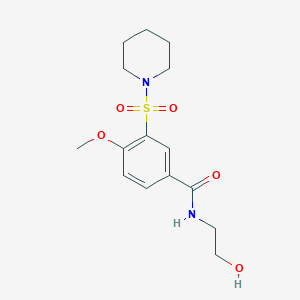 molecular formula C15H22N2O5S B4438273 N-(2-hydroxyethyl)-4-methoxy-3-(1-piperidinylsulfonyl)benzamide 