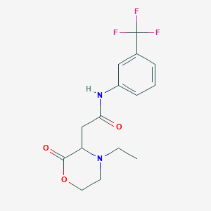 molecular formula C15H17F3N2O3 B4438297 2-(4-ethyl-2-oxo-3-morpholinyl)-N-[3-(trifluoromethyl)phenyl]acetamide 