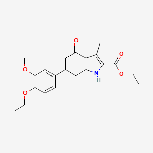 ethyl 6-(4-ethoxy-3-methoxyphenyl)-3-methyl-4-oxo-4,5,6,7-tetrahydro-1H-indole-2-carboxylate