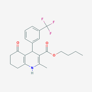 molecular formula C22H24F3NO3 B443833 Butyl 2-methyl-5-oxo-4-[3-(trifluoromethyl)phenyl]-1,4,5,6,7,8-hexahydroquinoline-3-carboxylate 