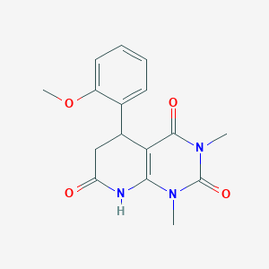 molecular formula C16H17N3O4 B4438337 5-(2-methoxyphenyl)-1,3-dimethyl-5,8-dihydropyrido[2,3-d]pyrimidine-2,4,7(1H,3H,6H)-trione 