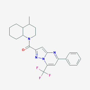 molecular formula C24H25F3N4O B443835 4-Methyl-1-{[5-phenyl-7-(trifluoromethyl)pyrazolo[1,5-a]pyrimidin-2-yl]carbonyl}decahydroquinoline 