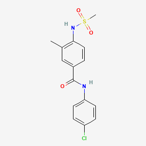 molecular formula C15H15ClN2O3S B4438355 N-(4-chlorophenyl)-3-methyl-4-[(methylsulfonyl)amino]benzamide 