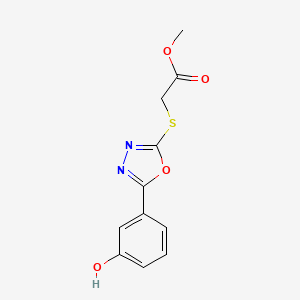 molecular formula C11H10N2O4S B4438370 methyl {[5-(3-hydroxyphenyl)-1,3,4-oxadiazol-2-yl]thio}acetate 