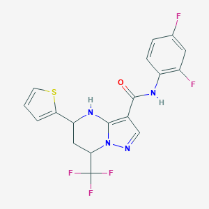 molecular formula C18H13F5N4OS B443838 N-(2,4-difluorophenyl)-5-thiophen-2-yl-7-(trifluoromethyl)-1,5,6,7-tetrahydropyrazolo[1,5-a]pyrimidine-3-carboxamide 