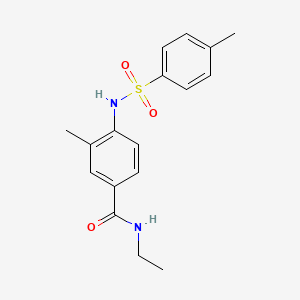 molecular formula C17H20N2O3S B4438383 N-ethyl-3-methyl-4-{[(4-methylphenyl)sulfonyl]amino}benzamide 