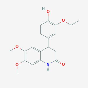 molecular formula C19H21NO5 B4438397 4-(3-ethoxy-4-hydroxyphenyl)-6,7-dimethoxy-3,4-dihydro-2(1H)-quinolinone 
