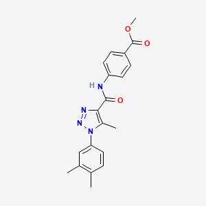 molecular formula C20H20N4O3 B4438403 methyl 4-({[1-(3,4-dimethylphenyl)-5-methyl-1H-1,2,3-triazol-4-yl]carbonyl}amino)benzoate 
