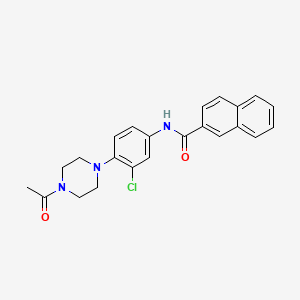molecular formula C23H22ClN3O2 B4438421 N-[4-(4-acetyl-1-piperazinyl)-3-chlorophenyl]-2-naphthamide 