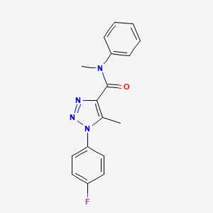 molecular formula C17H15FN4O B4438432 1-(4-fluorophenyl)-N,5-dimethyl-N-phenyl-1H-1,2,3-triazole-4-carboxamide 