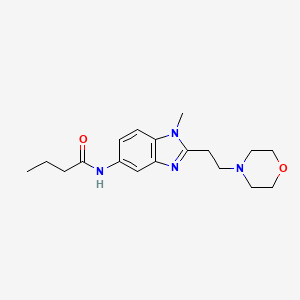 molecular formula C18H26N4O2 B4438440 N-{1-methyl-2-[2-(4-morpholinyl)ethyl]-1H-benzimidazol-5-yl}butanamide 