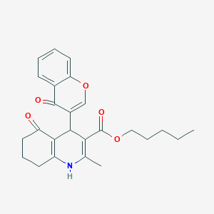 molecular formula C25H27NO5 B443845 pentyl 2-methyl-5-oxo-4-(4-oxo-4H-chromen-3-yl)-1,4,5,6,7,8-hexahydroquinoline-3-carboxylate 