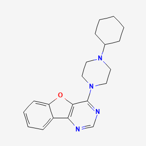 molecular formula C20H24N4O B4438457 4-(4-cyclohexyl-1-piperazinyl)[1]benzofuro[3,2-d]pyrimidine 
