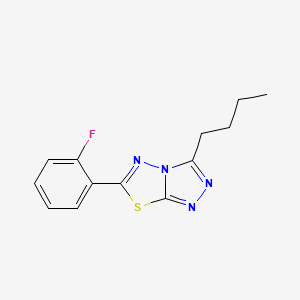 molecular formula C13H13FN4S B4438468 3-butyl-6-(2-fluorophenyl)[1,2,4]triazolo[3,4-b][1,3,4]thiadiazole 
