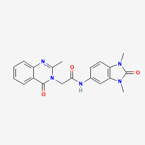 molecular formula C20H19N5O3 B4438481 N-(1,3-dimethyl-2-oxo-2,3-dihydro-1H-benzimidazol-5-yl)-2-(2-methyl-4-oxo-3(4H)-quinazolinyl)acetamide 