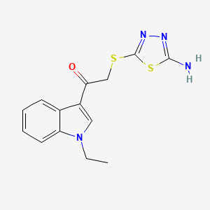 molecular formula C14H14N4OS2 B4438515 2-[(5-amino-1,3,4-thiadiazol-2-yl)thio]-1-(1-ethyl-1H-indol-3-yl)ethanone 