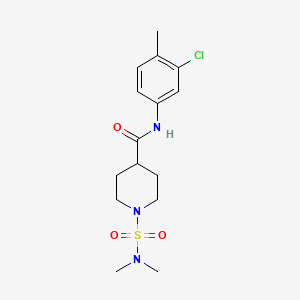 molecular formula C15H22ClN3O3S B4438519 N-(3-chloro-4-methylphenyl)-1-[(dimethylamino)sulfonyl]-4-piperidinecarboxamide 