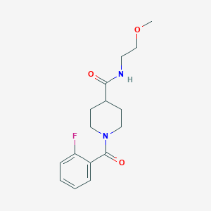 molecular formula C16H21FN2O3 B4438544 1-(2-fluorobenzoyl)-N-(2-methoxyethyl)-4-piperidinecarboxamide 