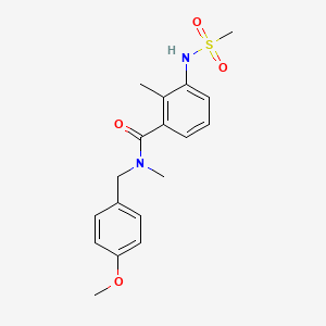 molecular formula C18H22N2O4S B4438572 N-(4-methoxybenzyl)-N,2-dimethyl-3-[(methylsulfonyl)amino]benzamide 