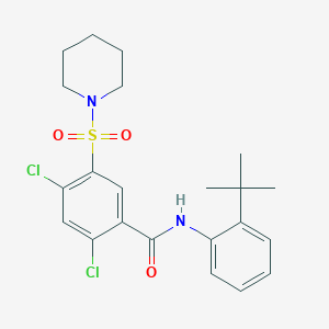 molecular formula C22H26Cl2N2O3S B443859 N-(2-tert-butylphenyl)-2,4-dichloro-5-(1-piperidinylsulfonyl)benzamide 