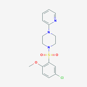 molecular formula C16H18ClN3O3S B4438604 1-[(5-chloro-2-methoxyphenyl)sulfonyl]-4-(2-pyridinyl)piperazine 