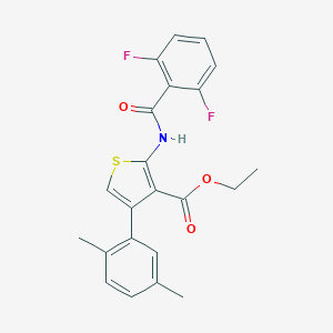 molecular formula C22H19F2NO3S B443865 Ethyl 2-[(2,6-difluorobenzoyl)amino]-4-(2,5-dimethylphenyl)-3-thiophenecarboxylate 
