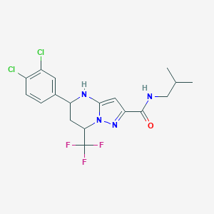 molecular formula C18H19Cl2F3N4O B443866 5-(3,4-dichlorophenyl)-N-isobutyl-7-(trifluoromethyl)-4,5,6,7-tetrahydropyrazolo[1,5-a]pyrimidine-2-carboxamide 