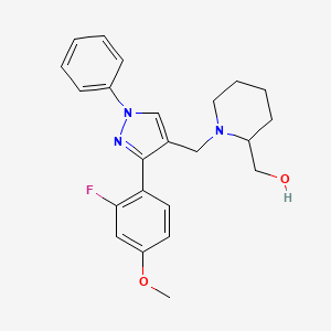 molecular formula C23H26FN3O2 B4438674 (1-{[3-(2-fluoro-4-methoxyphenyl)-1-phenyl-1H-pyrazol-4-yl]methyl}-2-piperidinyl)methanol 