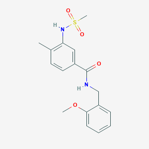 molecular formula C17H20N2O4S B4438681 N-(2-methoxybenzyl)-4-methyl-3-[(methylsulfonyl)amino]benzamide 