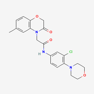 molecular formula C21H22ClN3O4 B4438684 N-[3-chloro-4-(4-morpholinyl)phenyl]-2-(6-methyl-3-oxo-2,3-dihydro-4H-1,4-benzoxazin-4-yl)acetamide 