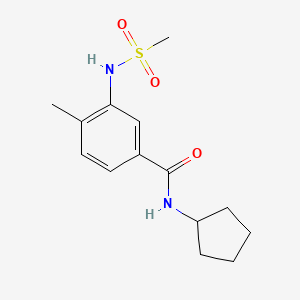 molecular formula C14H20N2O3S B4438688 N-cyclopentyl-4-methyl-3-[(methylsulfonyl)amino]benzamide 
