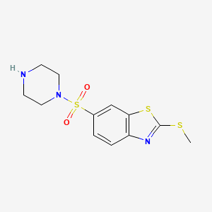 molecular formula C12H15N3O2S3 B4438706 2-(methylthio)-6-(1-piperazinylsulfonyl)-1,3-benzothiazole 