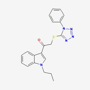 molecular formula C20H19N5OS B4438710 2-[(1-phenyl-1H-tetrazol-5-yl)thio]-1-(1-propyl-1H-indol-3-yl)ethanone 