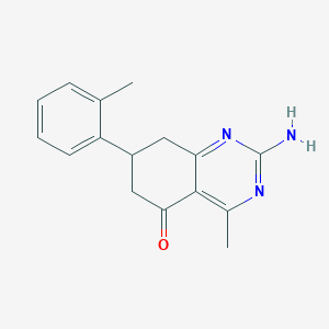 molecular formula C16H17N3O B4438749 2-amino-4-methyl-7-(2-methylphenyl)-7,8-dihydro-5(6H)-quinazolinone 