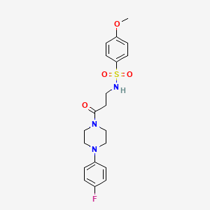 molecular formula C20H24FN3O4S B4438764 N-{3-[4-(4-fluorophenyl)-1-piperazinyl]-3-oxopropyl}-4-methoxybenzenesulfonamide 
