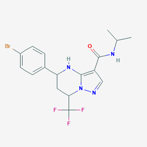 molecular formula C17H18BrF3N4O B443877 5-(4-bromophenyl)-N-isopropyl-7-(trifluoromethyl)-4,5,6,7-tetrahydropyrazolo[1,5-a]pyrimidine-3-carboxamide CAS No. 332856-78-7
