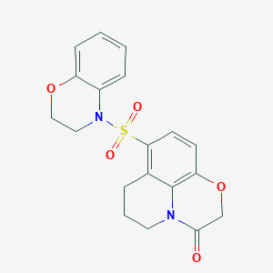 molecular formula C19H18N2O5S B4438778 8-(2,3-dihydro-4H-1,4-benzoxazin-4-ylsulfonyl)-6,7-dihydro-5H-[1,4]oxazino[2,3,4-ij]quinolin-3(2H)-one 