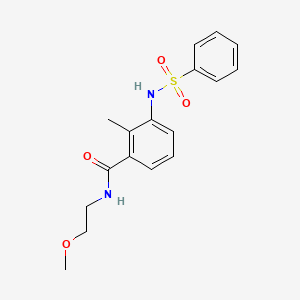 molecular formula C17H20N2O4S B4438804 N-(2-methoxyethyl)-2-methyl-3-[(phenylsulfonyl)amino]benzamide 