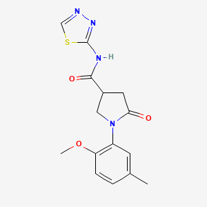 molecular formula C15H16N4O3S B4438832 1-(2-methoxy-5-methylphenyl)-5-oxo-N-1,3,4-thiadiazol-2-yl-3-pyrrolidinecarboxamide 