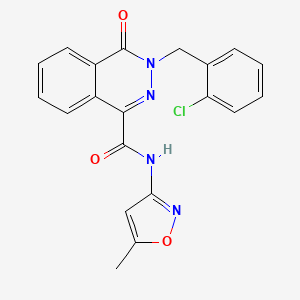 molecular formula C20H15ClN4O3 B4438839 3-(2-chlorobenzyl)-N-(5-methyl-3-isoxazolyl)-4-oxo-3,4-dihydro-1-phthalazinecarboxamide 