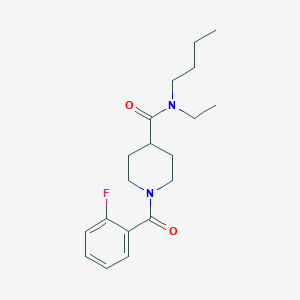 molecular formula C19H27FN2O2 B4438847 N-butyl-N-ethyl-1-(2-fluorobenzoyl)-4-piperidinecarboxamide 